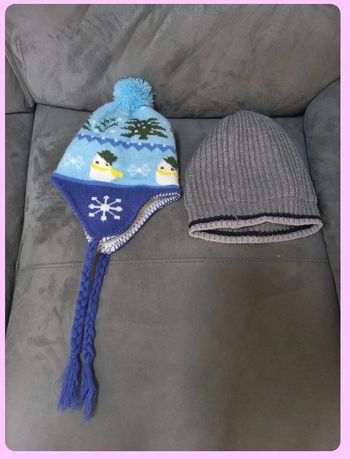 Lot de 2 Bonnets d'hiver chauds - Enfant / adolescent