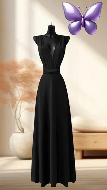 Robe longue noire estivale multi positions