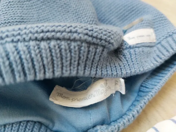Veste lignée à capuche + bonnet mi-saison Mon premier major 12M - photo numéro 6