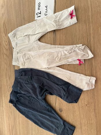 Lot 3 pantalons fille leggins