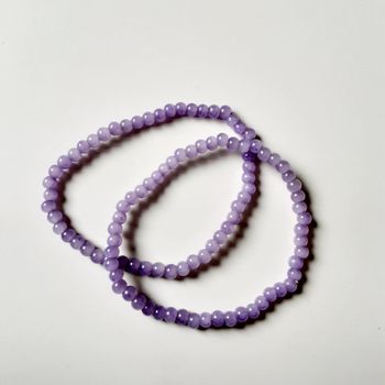 Bracelets perles mauves