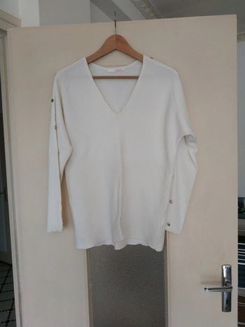 Pull blanc Camaïeu taille 1