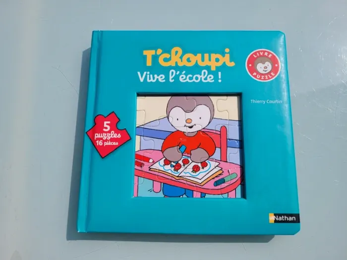 Livre Puzzle T'choupi, Vive l'école ! - photo numéro 2