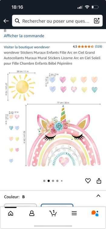 Sticker mural licorne