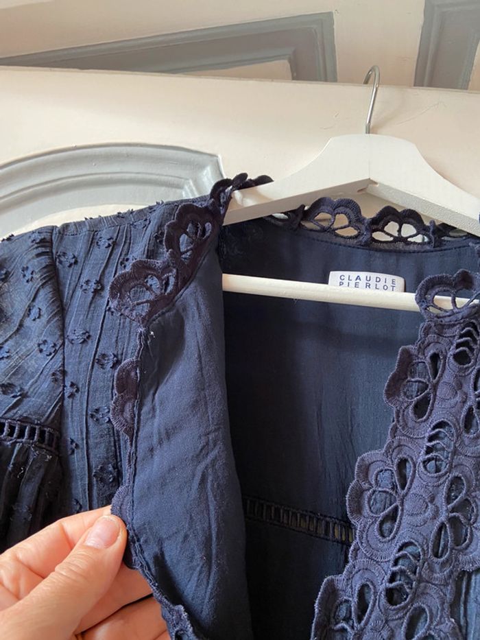 Robe courte bleu marine Claudie Pierlot taille 36 - photo numéro 5