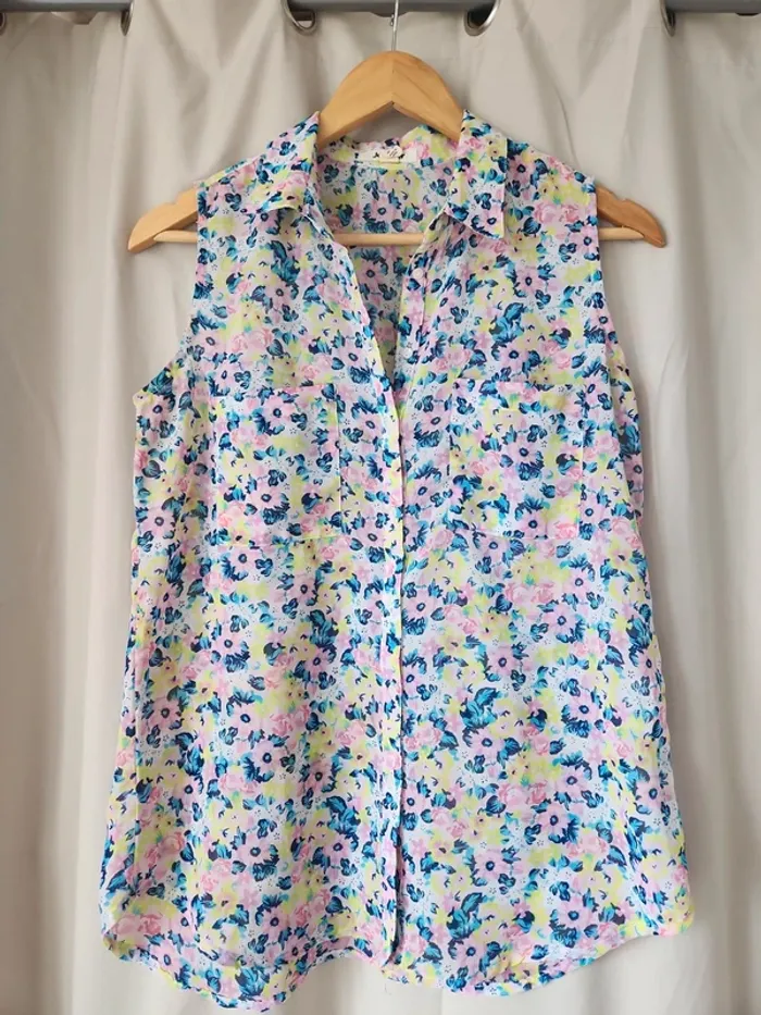 🌺Chemise fleurie sans manches Jennyfer T38/M🌺 - photo numéro 2