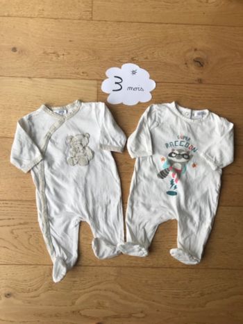 Lot 2 pyjamas fin été 3 mois kiabi