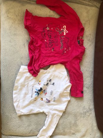 Lot de 2 t-shirts bébé fille/mixte taille 6 mois