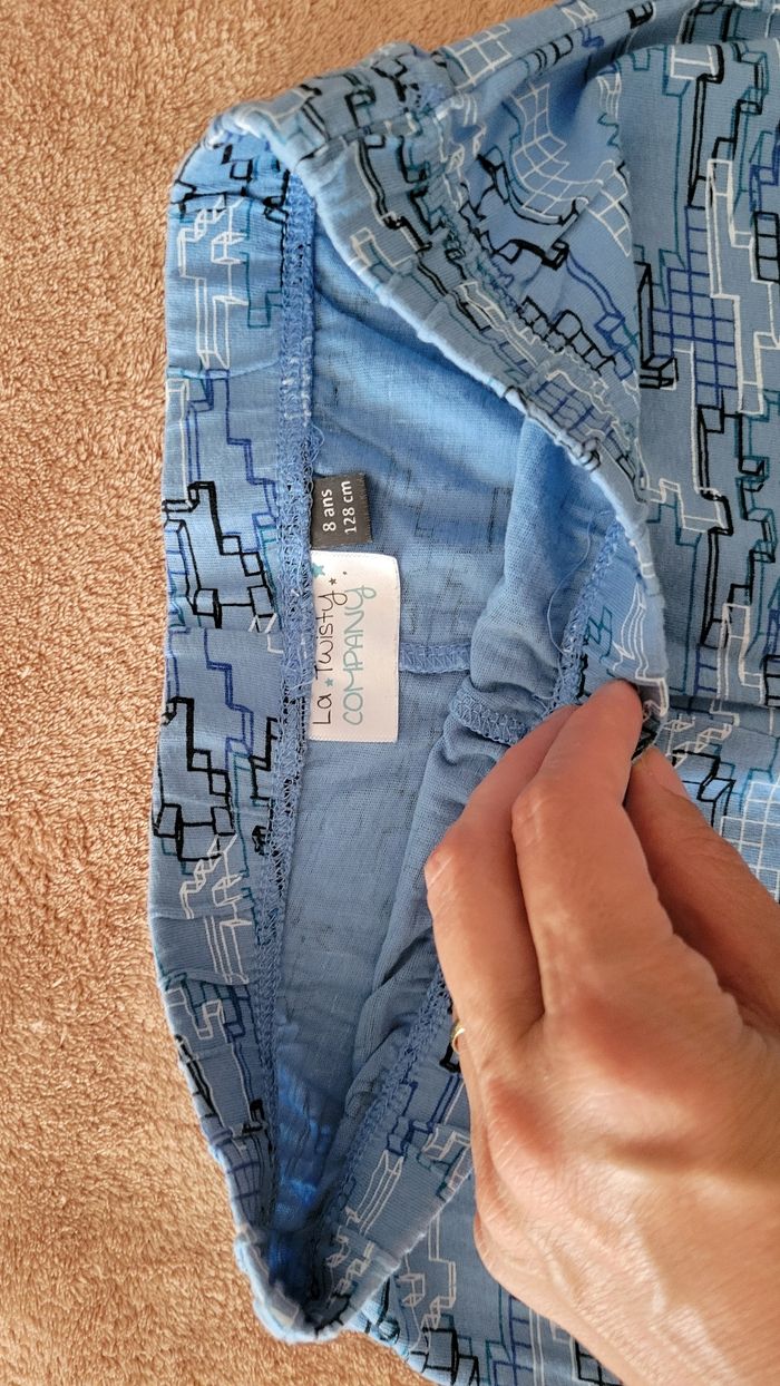 Pyjama à manches longues noir et bleu 8 ans - photo numéro 7