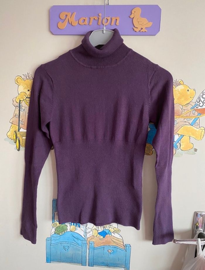 Sous pull violet, taille 10 ans, marque Lisa Rose.