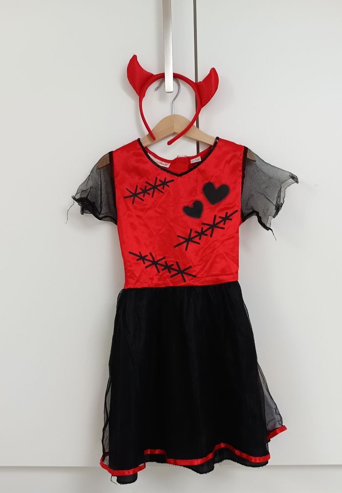 Robe Halloween diablesse fille 4-6 ans 👿🎃 avec serre-tête