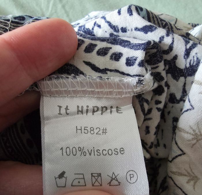 It Hippie Robe Courte Viscose Motifs Paisley Bleu Très Bon État Taille S - photo numéro 5