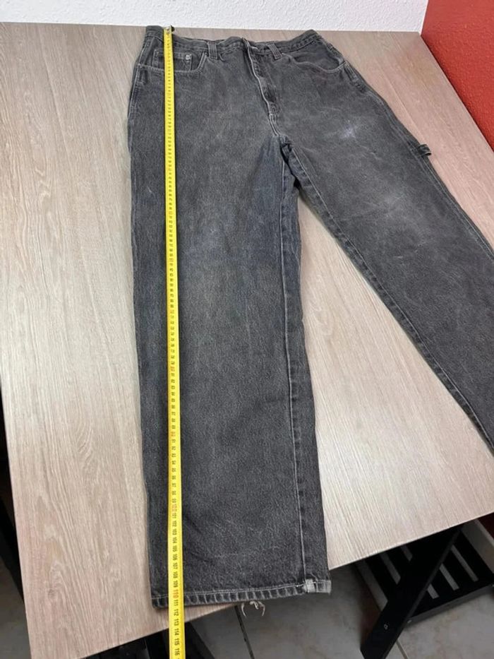 Jean Workwear cargo Carpenter Vintage 100% coton Gris Délavé - Bas Usé - W36- L34 - photo numéro 13