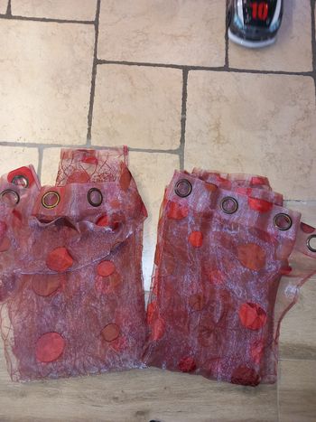Lot paire voilages organza rouge bordeaux 140x240 leroy merlin