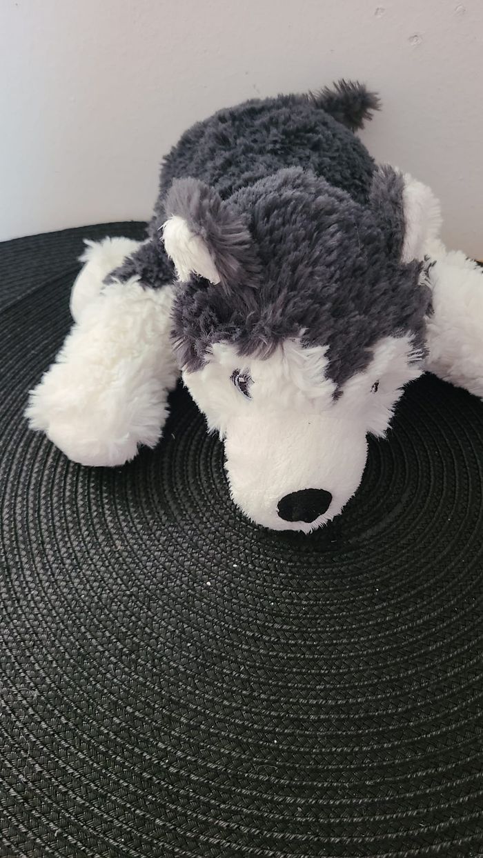 Peluche chien husky IKEA Livlig gris blanc chiot Sibérien - photo numéro 5
