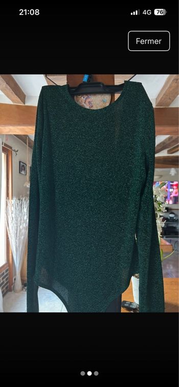 Body  vert sapin pailletée 