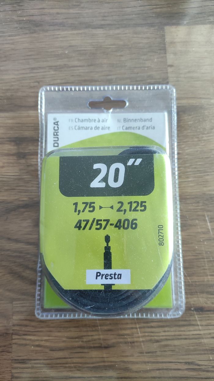 Chambre à air 20 " pour vélo