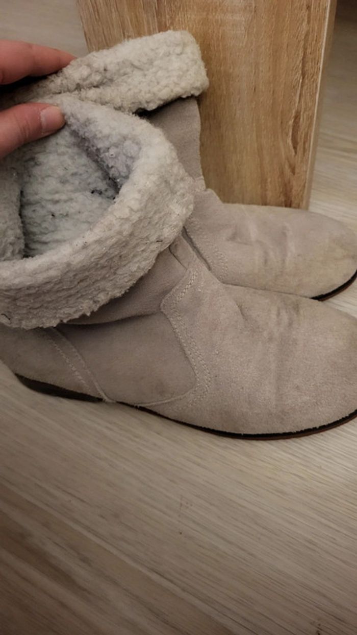 Bottines couleur beige / gris - photo numéro 4