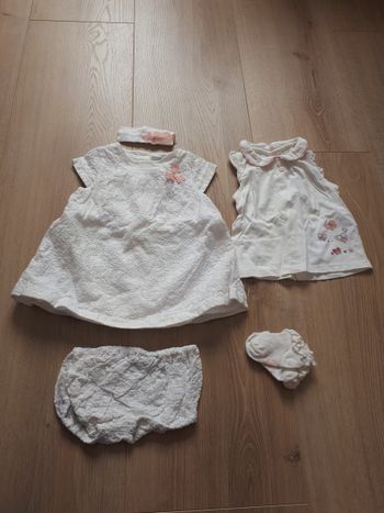 Ensemble cérémonie blanc bébé fille 6 mois