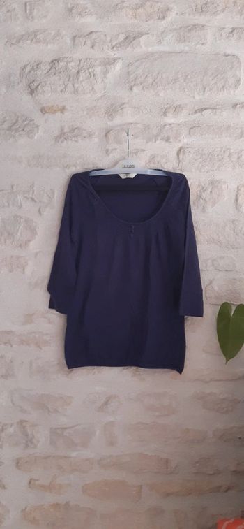 Tee-shirt manches longues bleu taille 34