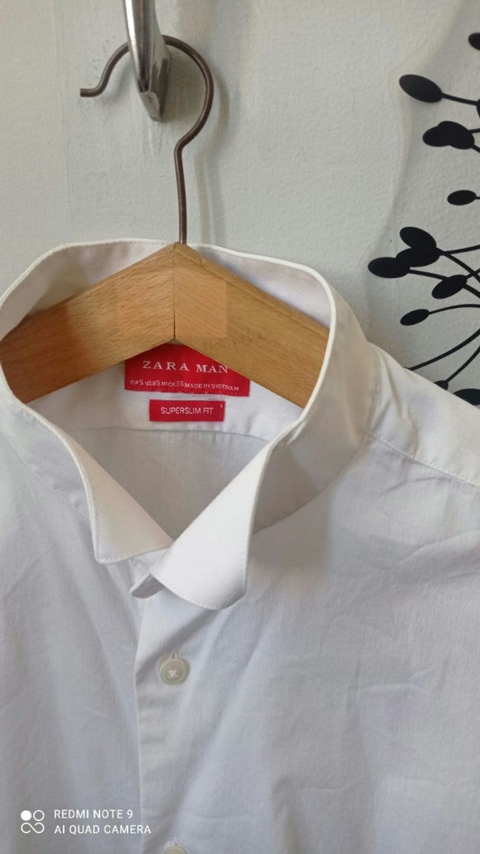 Chemise blanche Zara Superslim  fit taille S Tbe - photo numéro 2