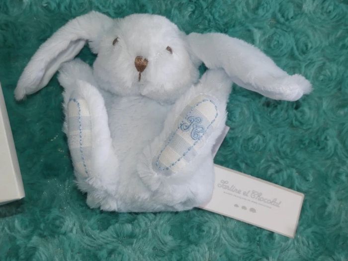 Doudou petit lapin bleu Augustin Tartine et chocolat 🐰Neuf - photo numéro 2