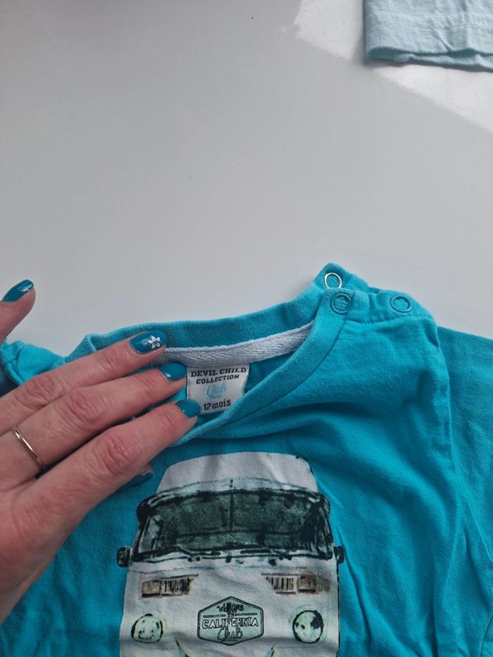 Lot 2 tee-shirts 12 mois Devild Child - photo numéro 4