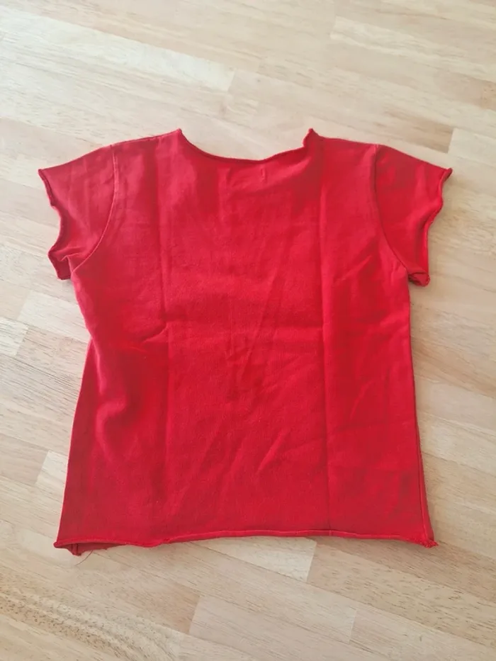 Tee-shirt rouge fille T4 ans - photo numéro 2