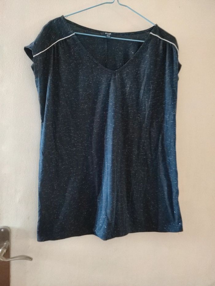 T shirt bleu marine Brillant - photo numéro 2