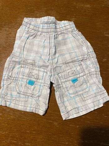 Short blanc gris et bleu