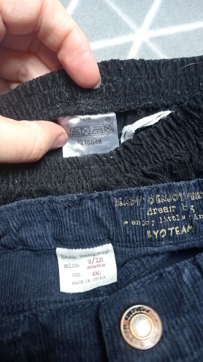 🦁 Lot 4 pantalons en velours, 12 mois - photo numéro 6