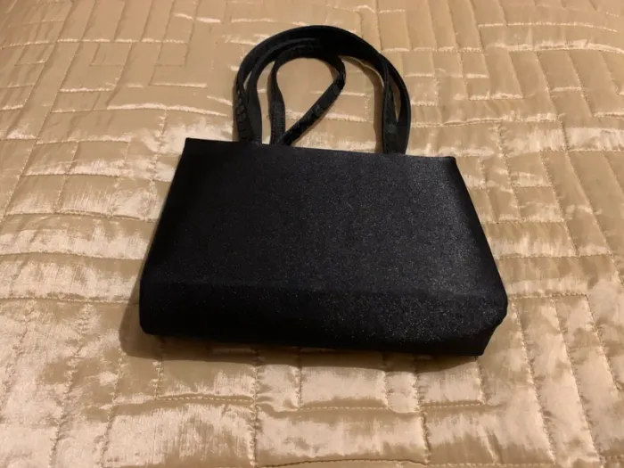 Double Sac à main en satin noir - photo numéro 2