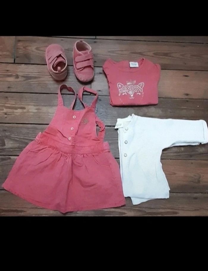 Ensemble fille 12 mois tape a loeil renard terracotta ete printemps