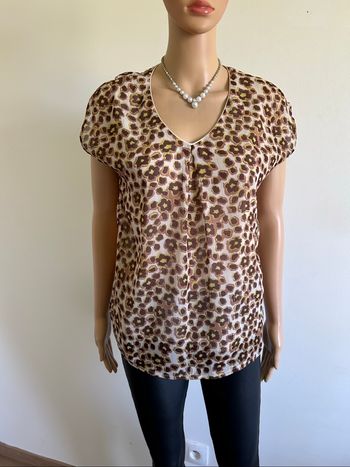 Blouse imprimée à manches courtes JS Millenium taille S comme neuve