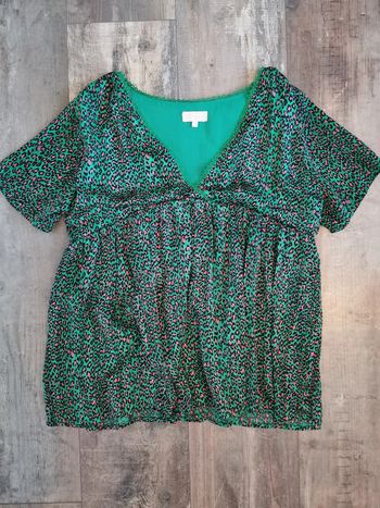 Tee shirt léopard rose et vert - taille S - GOA