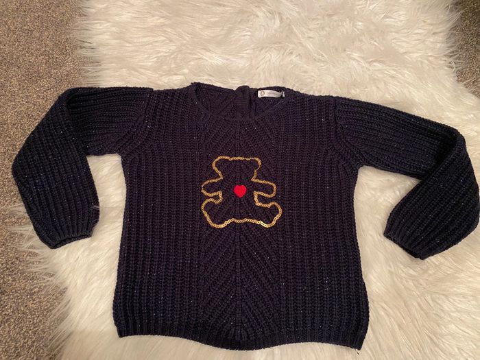 Pull en laine bleu marine pailletté 🌸 Lulu Castagnette