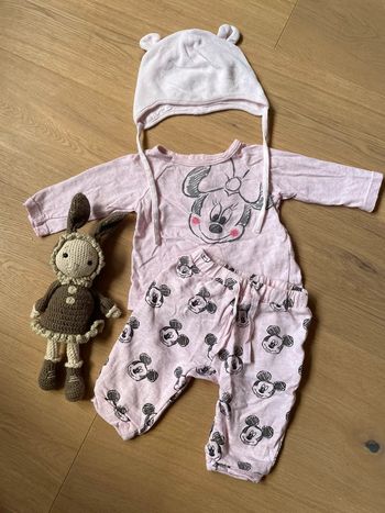 Ensemble Minnie 1/3 mois et bonnet ours H&M 2/4 mois