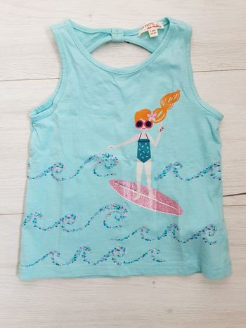 Vêtement bébé fille tee-shirt débardeur bleu surf Du pareil au même DPAM 2 ans Neuf