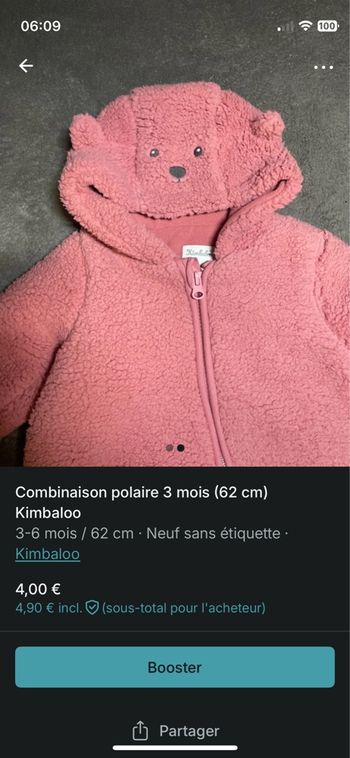 Combinaison polaire 3 mois Kimbaloo