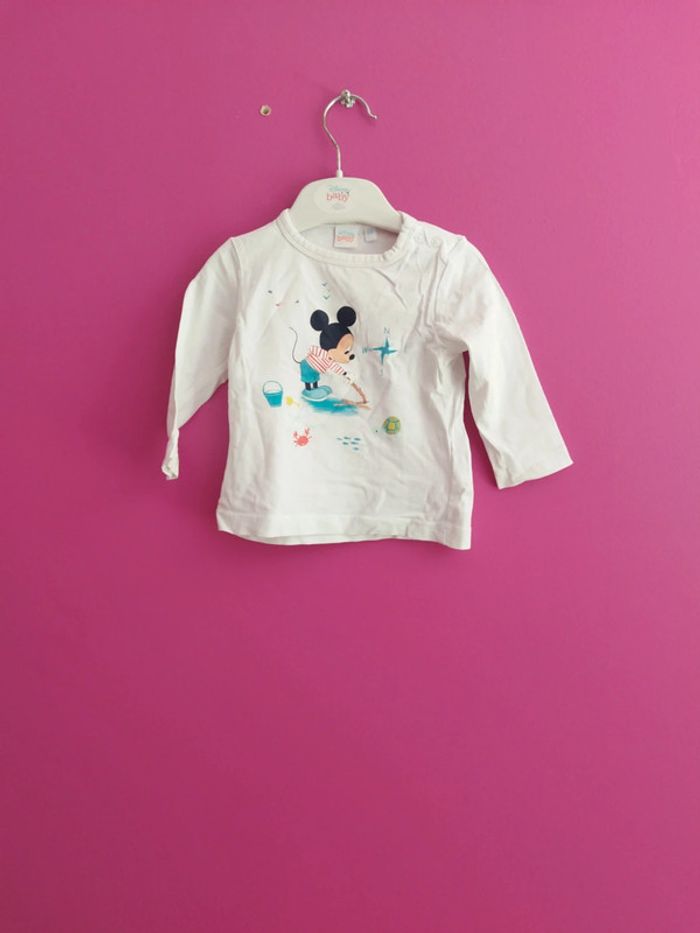 Tee-shirt manches longues mickey Disney taille 6 mois b7