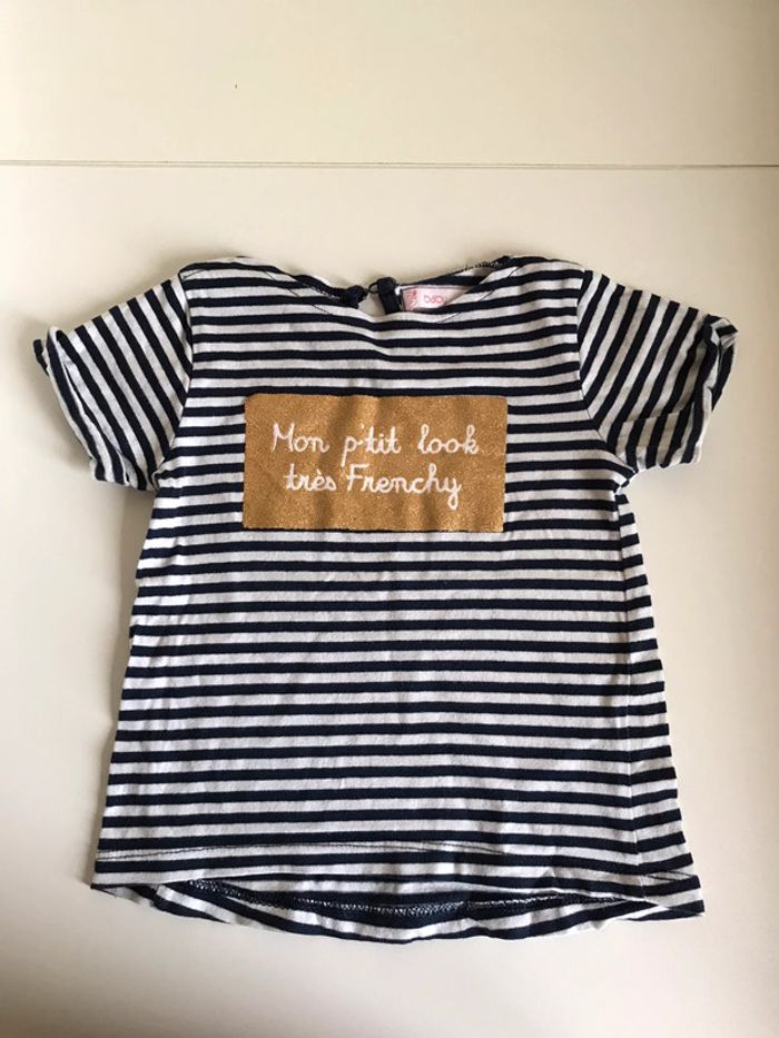 T-shirt rayé marine 18 mois