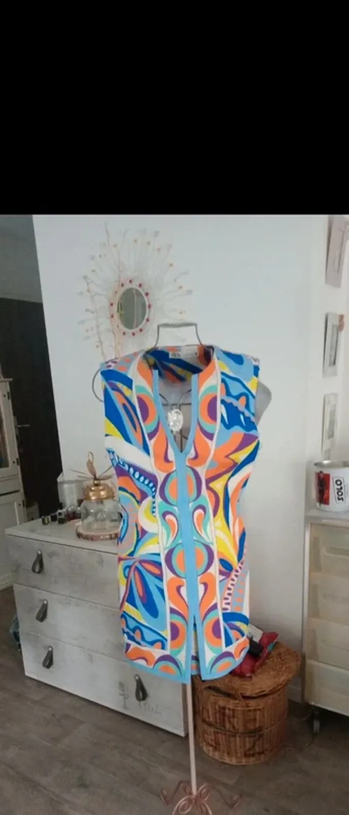 Mini robe Zara multicolore style années 70 - photo numéro 8