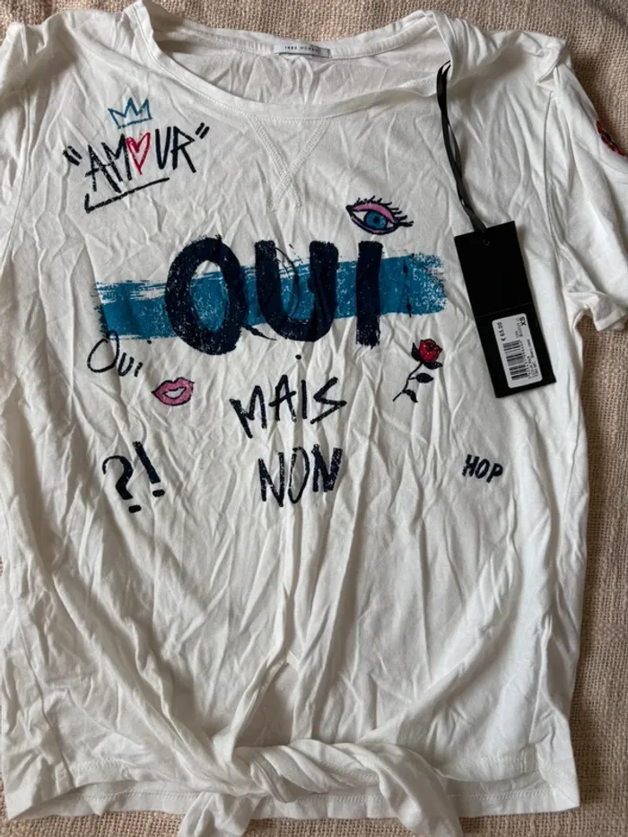 T-shirt IKKS blanc – Neuf avec étiquette taille Xs - photo numéro 2