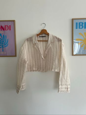 chemise beige zara