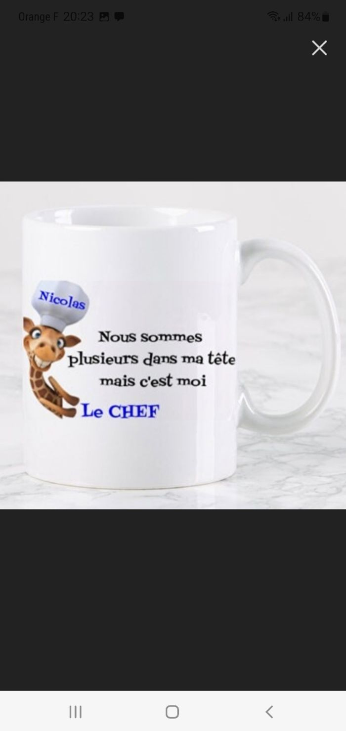 Mug humour personnalisé