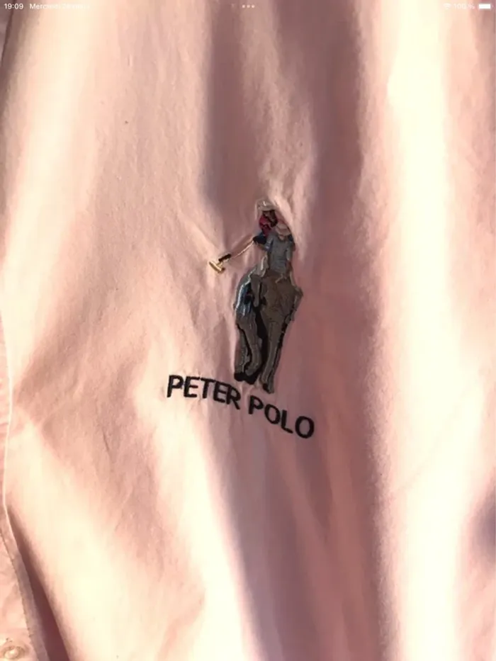 Chemise homme Peter Polo rose taille L - photo numéro 2