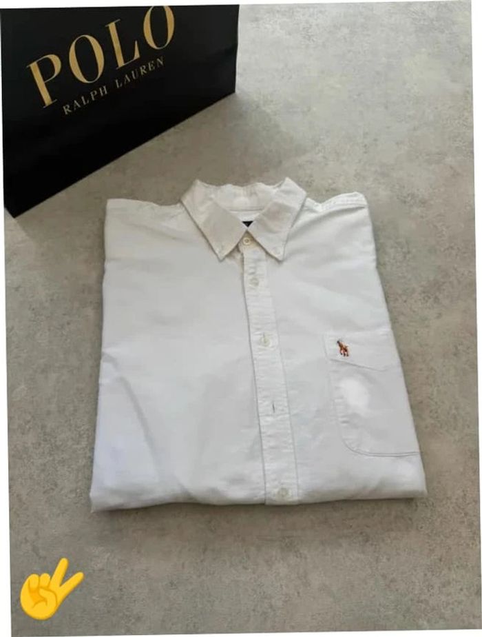 Chemise Ralph Lauren manche longue Taille L blanc Homme Men CHE14