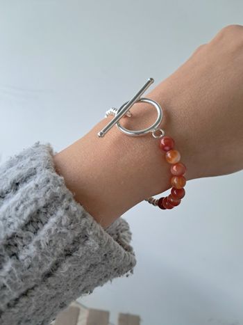 Bracelet red lace agathe