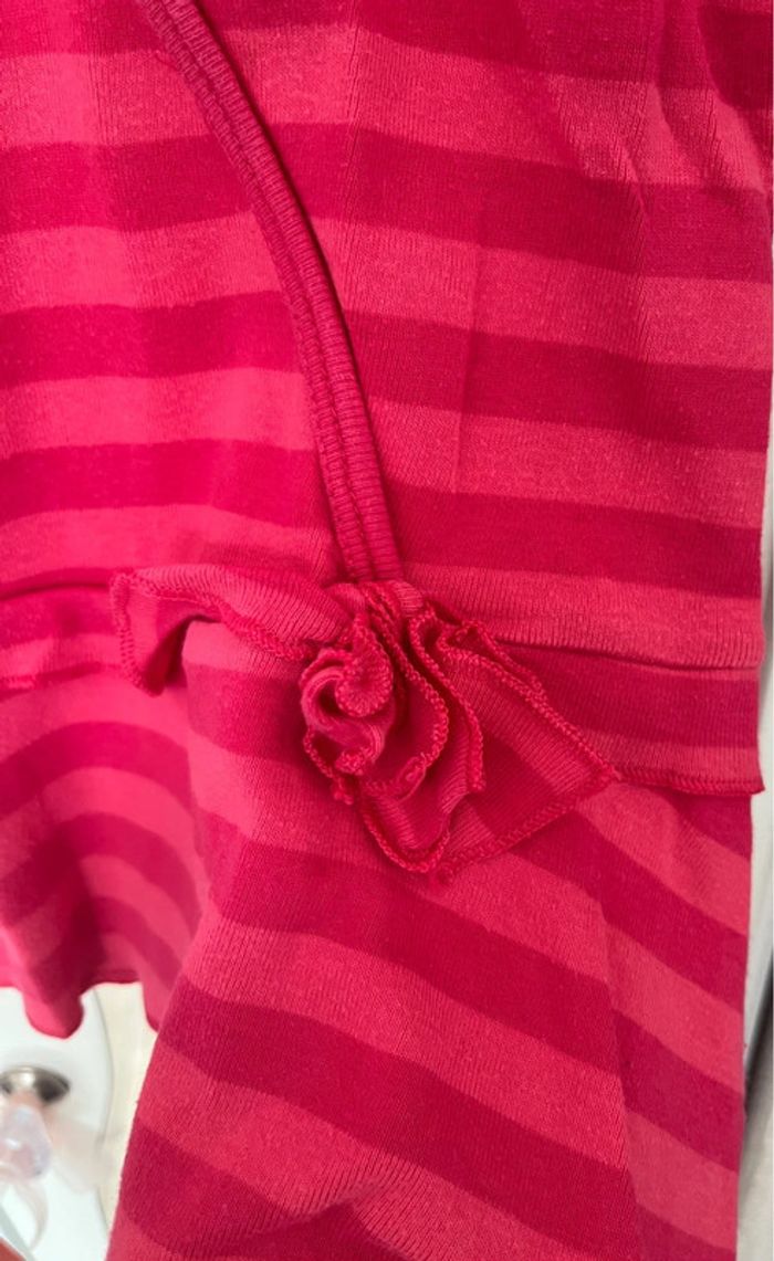 T-shirt rayé effet cache-cœur, rose, C&A, 7 ans - photo numéro 4