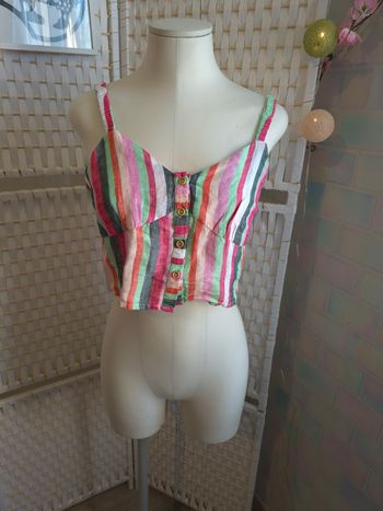 🌈joli top crop rayé multicolore  BZB femme TM / 38